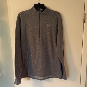 Nike Heathered Gray Quarter-Zip Top therma fit running